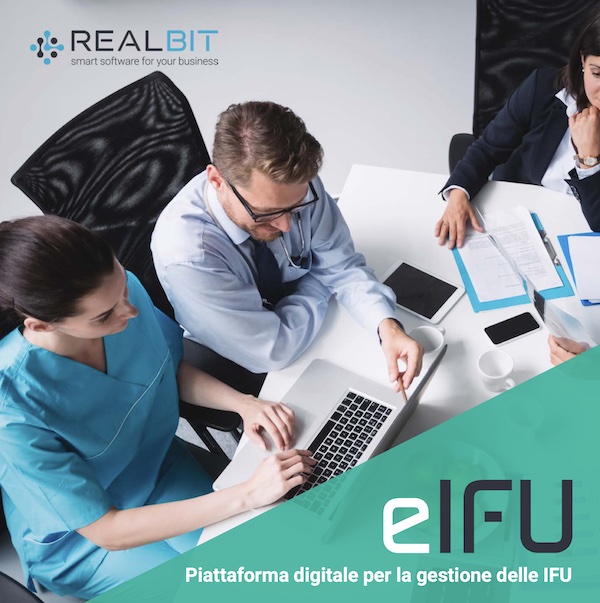 copertina brochure del software eIFU prodotto da RealBit